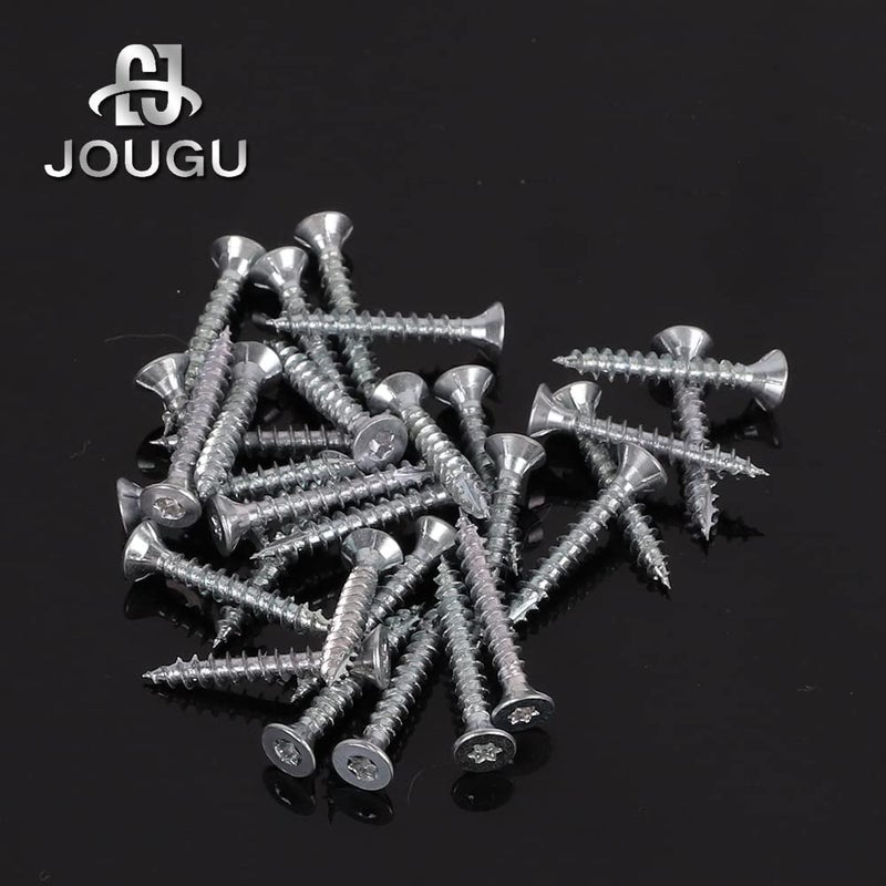 JOUGU Wood Screws #6    1 inch Torx Star Drive Deck Screws Flat Head M3.5    25 Countersunk T10 Self Tapping Thread Cut 200pcs Carbon Steel Galvanized, (Small Box) - Image 4